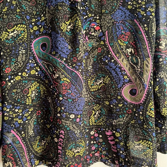Anthropologie Dolan Odessa Long Sleeve Paisley Floral Peasant Boho Blouse Top M - Picture 9 of 12